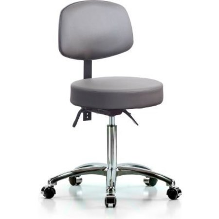 E COM Antibacterial Deluxe Chair with Back - Vinyl - Sterling Gray VMBST-CR-T0-NF-CC-8840